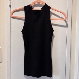 Chic Black Sleeveless Wool Tank Top